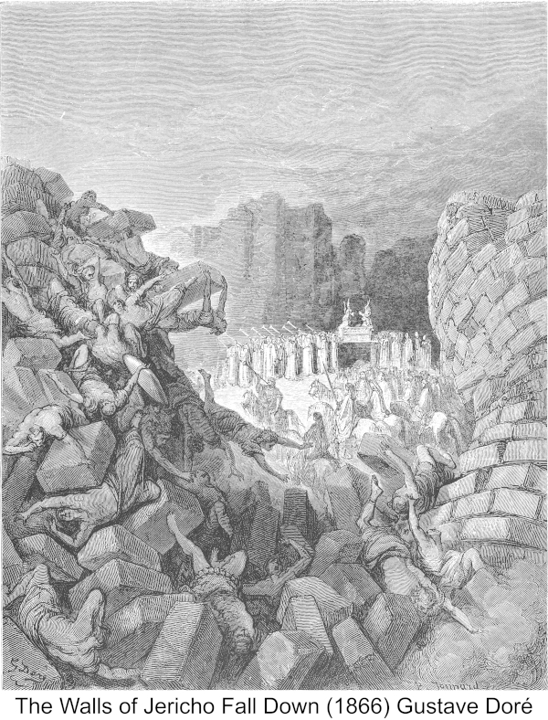Gustave Dore’, The Walls of Jericho Falling Down